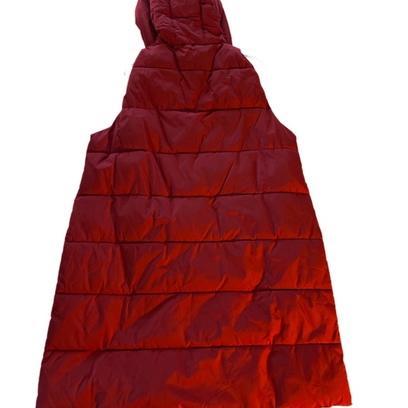 Stylish long Red Puffer Vest with Hood size XXL excellent - Picture 4 of 6